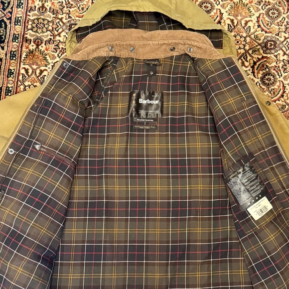 Classic Barbour Sporting Field Coat waxed cotton tartan lined XL - Picture 4 of 14